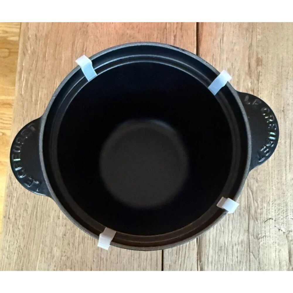 Le Creuset Enameled Cast Iron Rice Pot 18cm 2.25 qt Matt Black Licorice NEW
